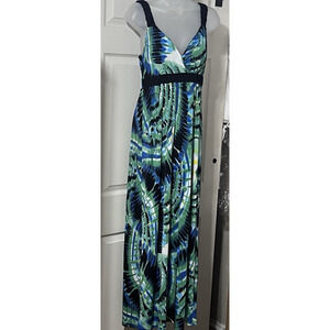 Mandi Maxi Dress SZ 10 Babydoll Tie Dye Psychedelic Y2K Hippie Grunge